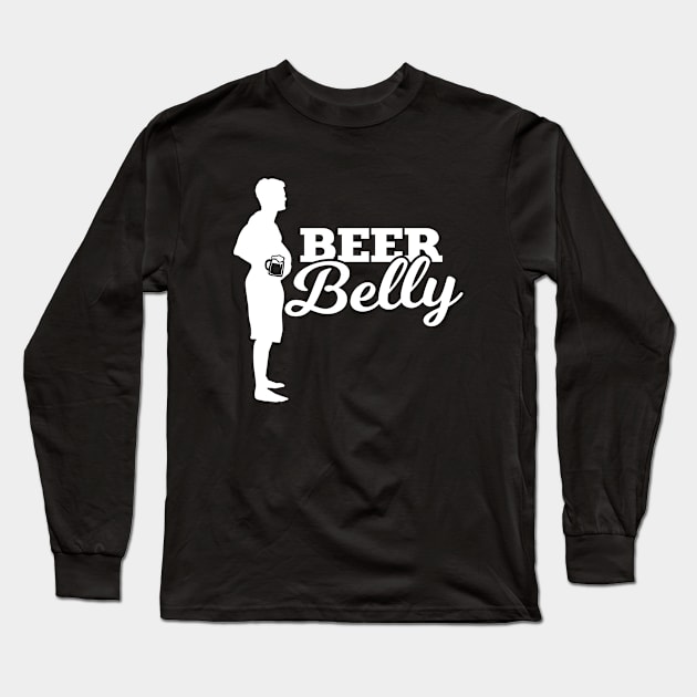 Beer Belly Funny T-Shirt Men's Tshirt Father's Day Long Sleeve T-Shirt by Bungee150